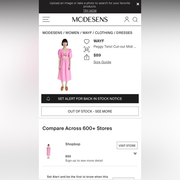 WAYF Pink Cut-Out Midi Dress Peggy - Picture 9 of 9